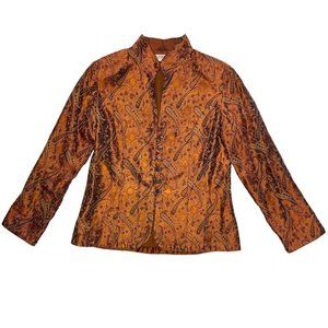 Copper Silk Paisley Jacket vintage anü by natural Size small